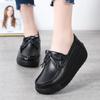 Leichte Mode Dicke Sohle Plateau Schuhe Damen Echtes Leder Hohe Qualität Keilabsatz Schuhe Damen Weich Rutschfest Mutter Schuhe