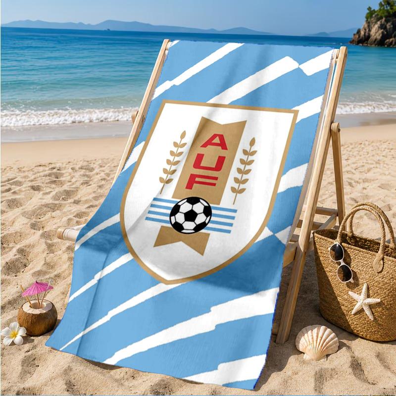 Fc Crest Design Printed Microfiber Beach Towel, Soft And Absorbent, Quick-Dry, Ideal for Summer Travel, Beach Essential, Swimming Pool