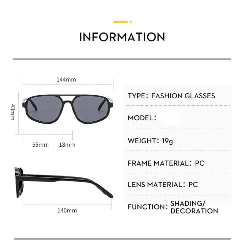 Fashion New Retro Double Bridge Sunglasses Men's Fashion Simple Light Cat Eye Sun Glasses Women Ins Trendy Shades UV400 Eyewear