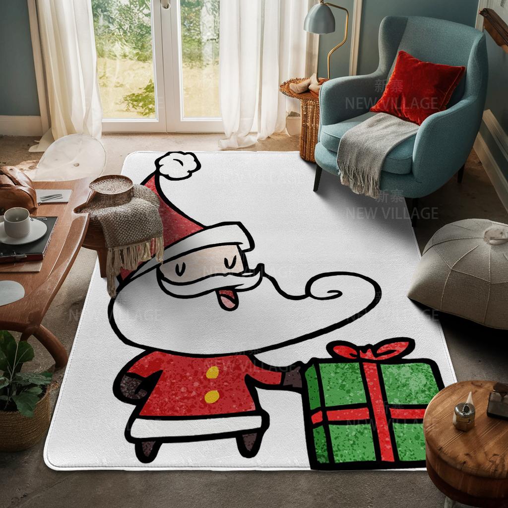 House Entrance Carpet Home Door Mat Living Room Bath Foot Bathroom Non-slip Water Absorption Rugs Bath Merry Christmas Winter