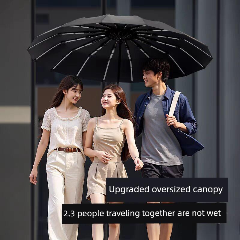 384 Bone Storm-Resistant Umbrella Extra-Large Thickened Reinforced Self-opening Umbrella Men's Sun Umbrella Women Rain Or Shine Dual-Use Sun Umbrella
