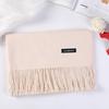 Solid color imitation cashmere scarf women's winter high-end sense versatile warm shawl men's scarf annual meeting red scarf