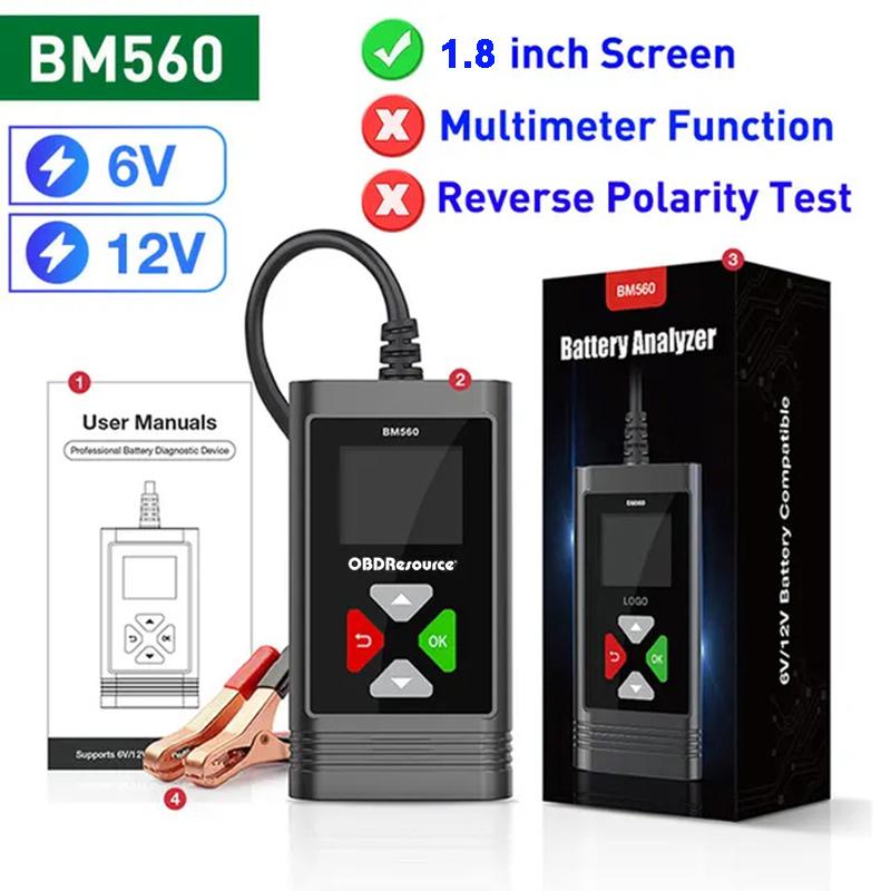 6V 12V BM560/BM580 Car Battery Tester 100-2000CCA Digital Battery Voltage Tester For Car Motorcycle Battery Test Diagnostic Tool