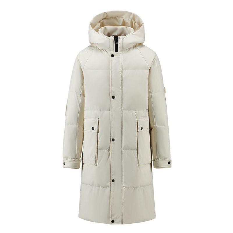 Mid-length Down Jacket for Men and Women In Winter Thickened Korean Loose Hooded Cold-proof Couple Jacket