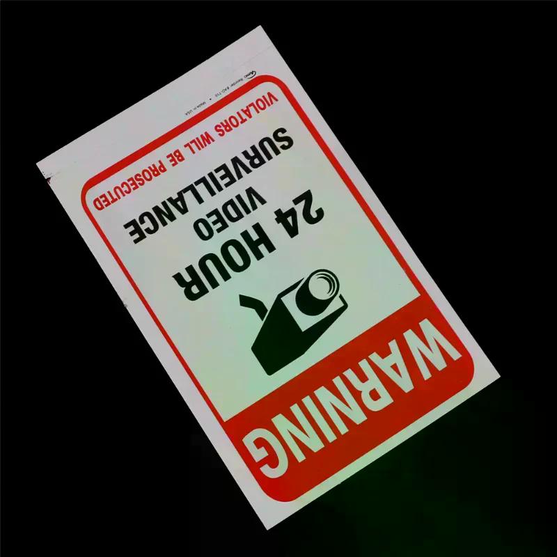 5Pcs 24H CCTV Video Camera System Security Warning Sign Sticker Surveillance Monitor Alarm Cameras Wall Sticker Decal