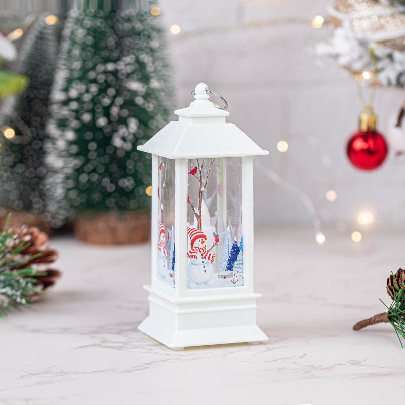Christmas Snowman & Santa Candle Lantern - Holiday Night Light & Decor Ornaments