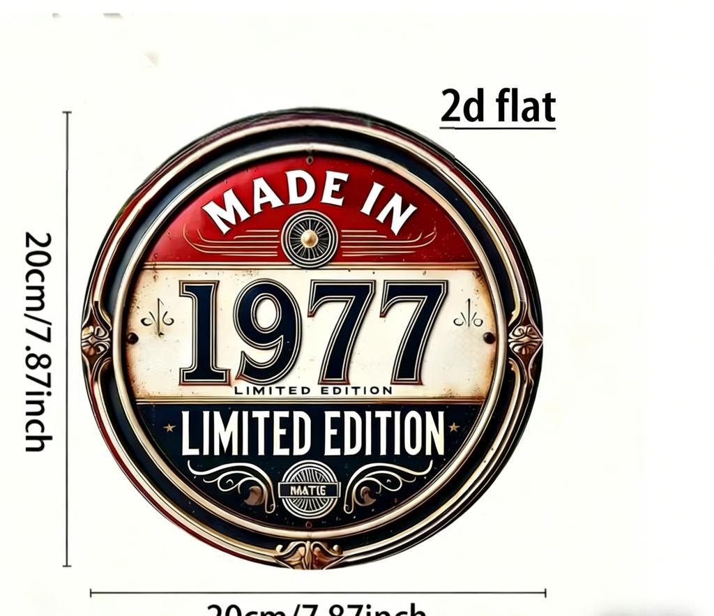 Vintage Made In  Limited Edition Round Metal Sign Retro th Birthday Commemorative Aluminum Wall Art Rustic Home Decor U
