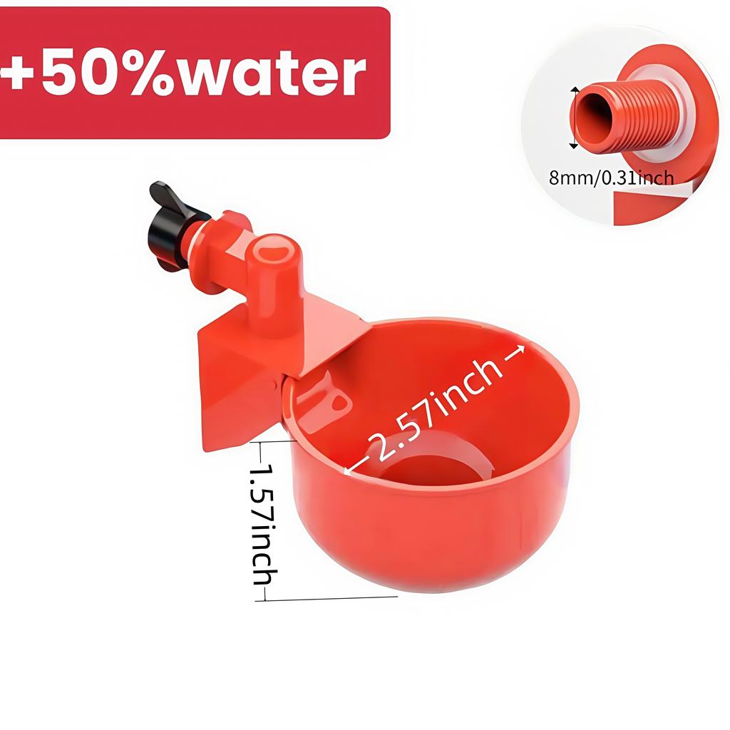 50Pcs Automatic Poultry Drinking Bowl Chicken Waterer Cups Duck Drinking Machine Hanging Drinking Bowls Water Dispenser Acessory