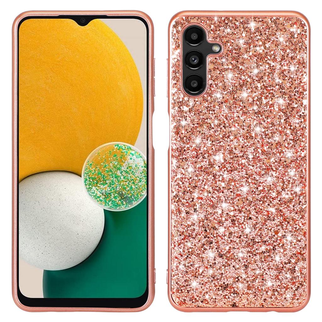 For Samsung Galaxy A35 5G Cell Phone Case Electroplating TPU Frame Glitter Sequins PC Back Shell