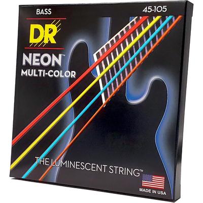 DR Strings Neon Multi-Color Coated Bass Strings .045-.105 NMCB-45