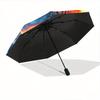 1pc Flaming Ice Tiger Pattern Automatic Umbrella is Fashionable and Good-Looking,  Suitable for Travel and Daily UseA104