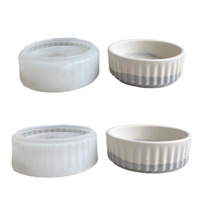 Silicone Resin Flower Pot Molds DIY Stripe Mold Resin Casting Mold Silicone Resin Casting Mold To Make Mini Flower Pot