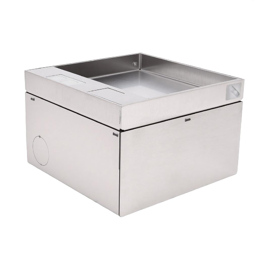 Floor Outlet Stainless Steel Recessed Hidden Socket with Double 3 Prong Outlets for Tabletop Countertop