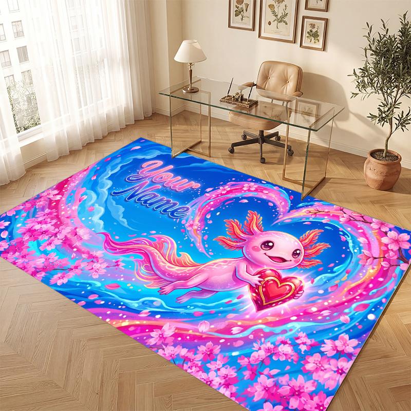 Fantasy Magic Theme Soft Crystal Velvet Rug Custom Name & Text Print Non Slip Floor Rug for Bedroom Living Room