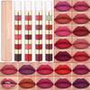 Sada matných rtěnek 5 v 1 Combo Strip Samet Sexy Red Lip Tint Nepřilnavý pohár Lesk na rty Lesk na rty Kosmetická sada Makeup Lips