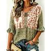 Women's Vintage Paisley Floral Print Tie Front Blouse, Casual Loose Top for Spring Summer Daily Wear
