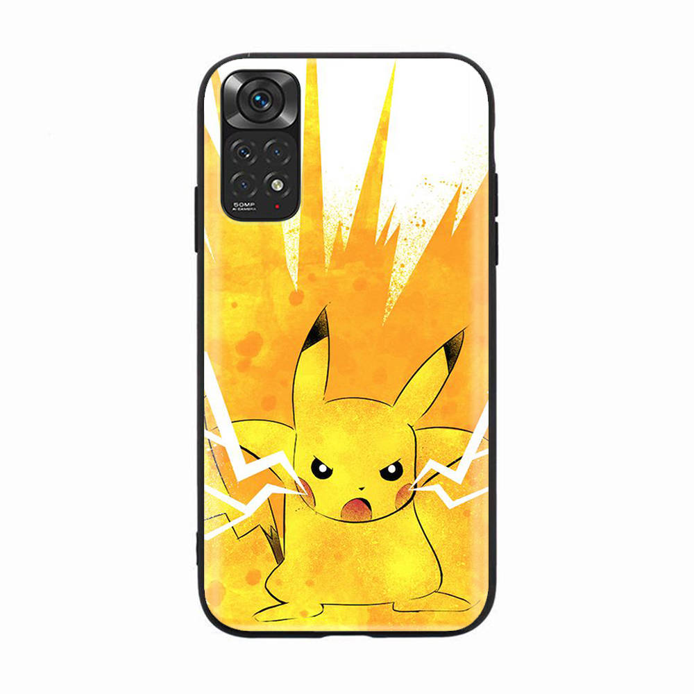 Black Case for OPPO Reno 8 6 5 4 Pro Plus Find X3 A17 A3 A31 A38 A40 A53 A54 A55 A74 A76 A78 A77 A80 A94 A95 A96 Lite K-88 Pikachu Pokemon