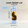 1PC Night Moon Wolf Art 750ml Color Plastic Sports Water Bottle Leakproof Flip Straw Lid Suitable for Sports Office Home Use