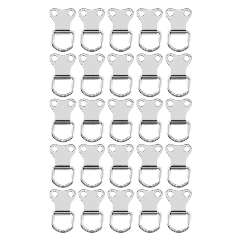 

ABWR-75 Pcs D-Ring Picture Frame Hanging Hooks Double Hole Hangers With Screws Silver срібний