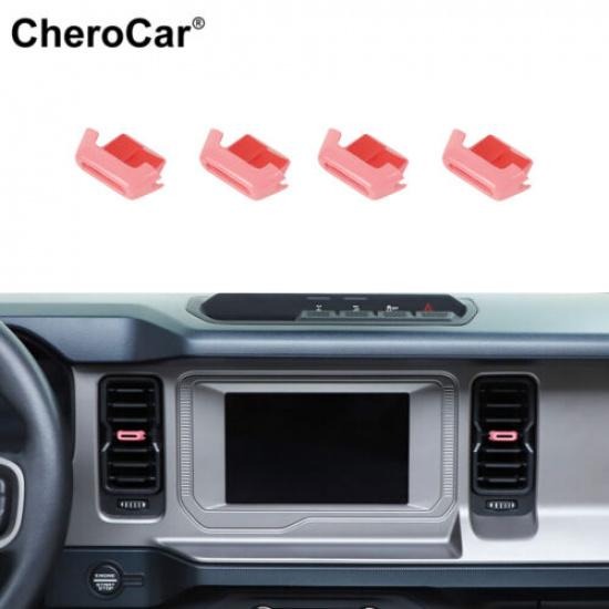 4PCS Center Console Air Conditioner Outlet Vent Adjust Trim for Ford Bronco 21+