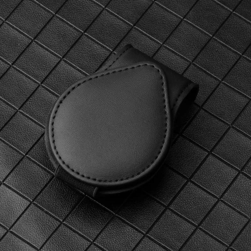 Universal Car Sunglasses Holder Leather Sunglasses Hanger Glasses Mount Ticket Clip Car Eyelasses stand