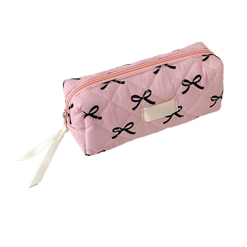 Pencil Pouch, Bow-knot Pencil Case, Girls Stationery Storage Bag, Makeup Brush Bag, Large Capacity Stationery Holder Organizer