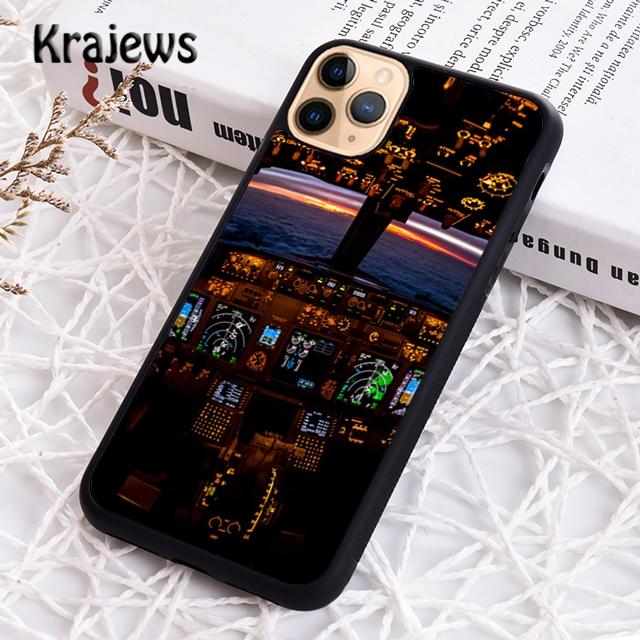 Krajews Cool Airplane Cockpit Phone Case Cover For iPhone 17 Air 16 15 14 plus 11 12 13 pro max Plus coque Shell Fundas