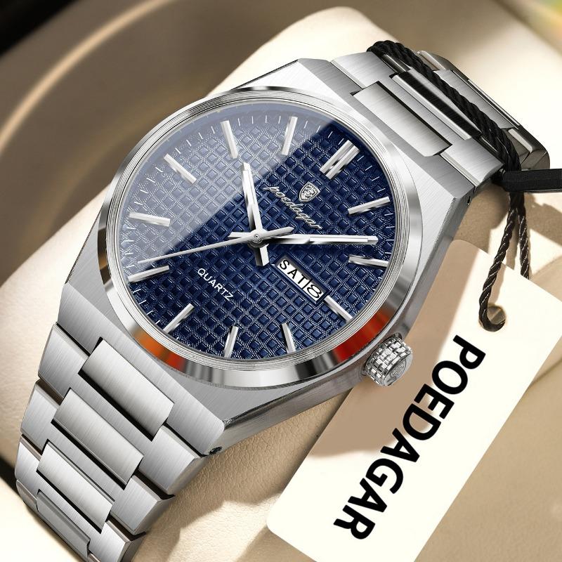 Top Brand New Style Simple Men's Watch Waterproof Double Calendar Quartz Fashionable Luxury Luminous Wristwatch
