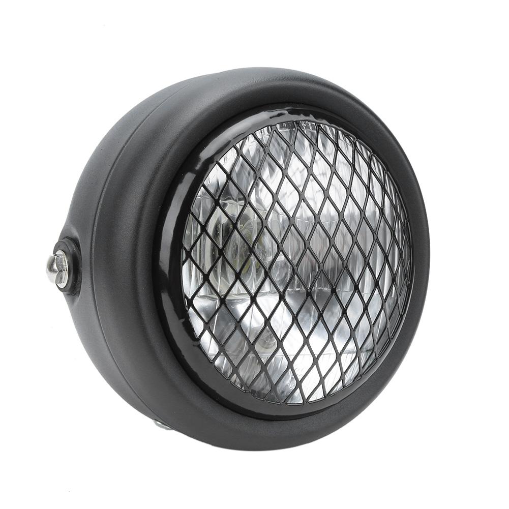 12V Motorcycle Retro Grill Cover Headlamp Waterproof HighCelsiusLow Beam Front Headlight