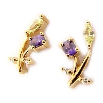 [D7419] - Κίτρινοι / Μωβ κρίκοι 'Epi Fraicheur'