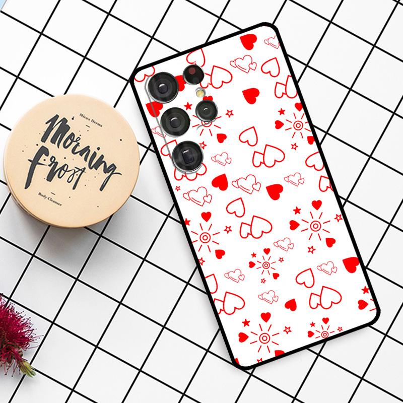 Heart Cartoon Girls Case For Samsung Galaxy S25 Ultra S23 S22 S21 S20 S24 Ultra S9 S10 Plus S25 FE Phone Cover