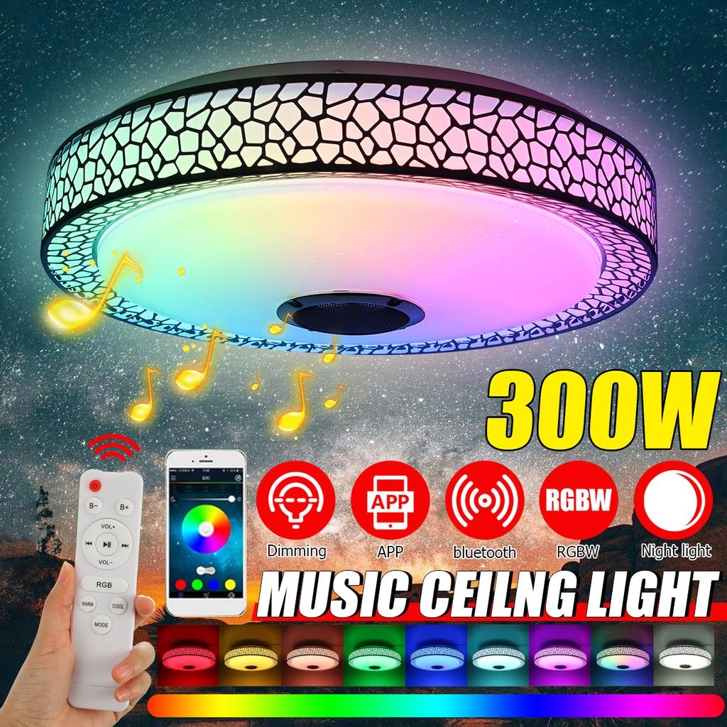 Modern RGB Dimmable LED Ceiling Light Remote APP Control Bluetooth Speaker Music Light 100-265V Bedroom Home Smart Ceiling Lamp 300W