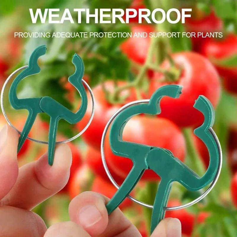 100x Clips Fijos para Plantas Soporte Reutilizable para Invernadero para Fijar Tallos de Flores Enredaderas Verduras Tomates Sujetador Suministros de Jardín