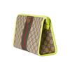 Gucci Ophidia Double G logo zipper closure Canvas with leather piping Canvas bag clutch cosmetic bag Men's beige with ebony and yellow