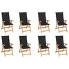 Day and Night - Day and Night Reclining Garden Chairs with Cushions 8 Pcs Solid Teak