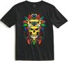 Aztec Jaguar Skull T Shirt Tribal Warrior Graphic Tee Hispanic Culture