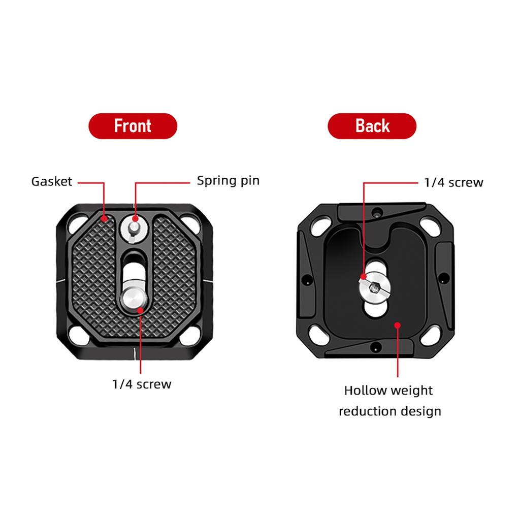 Quick Release Clamp Adapter Set with Quick Release Plate Arca Swiss with 1 4 & 3 8 Inch Screw Hole Aluminum Alloy for