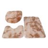 Yousheng 3Pcs/Set Bathroom Rug Absorbent Non Slip Floor Mat U-Shaped Plush Mat Toilet Lid Cover Mat with Rubber Backing for Bathroom Shower Toilet