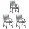 Day and Night - Day and Night Garden Dining Chairs 3 Units Solid Acacia Wood and Cushions