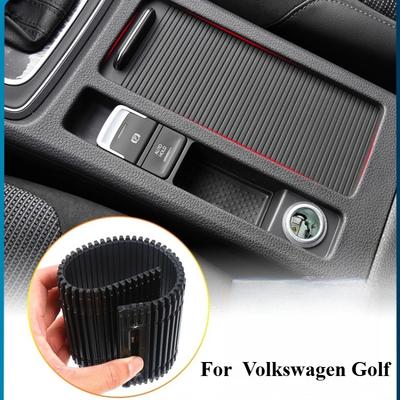 For Volkswagen Golf 7/6 MK7/6 2009- Central Armrest Box Cover Suiteng Water Cup Holder Pull Curtain Storage Box Pull Cover