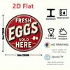 Vintage Fresh Eggs Sold Here Round Metal Tin Sign, Waterproof 2D Wall Art Decor for Home Kitchen Cafe Bar