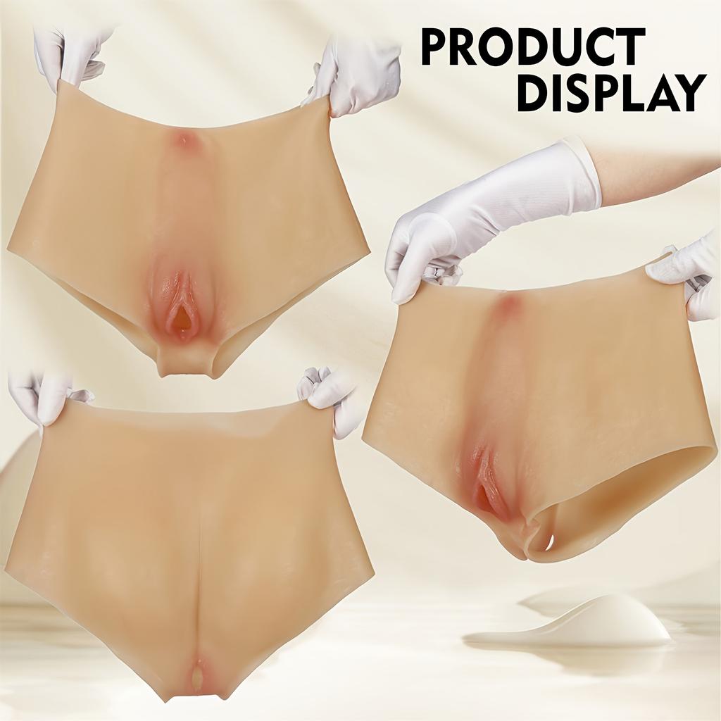 Realistic Vaginal Shorts for Women,Gay Gender Transition Wearable Pants for Men And Same-Sex Couples,Prostate Massage,Simulated Vagina,Soft Silicone