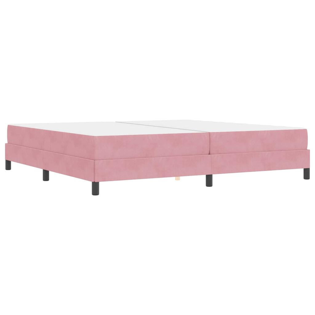 Box Spring Bed with Mattress Pink 200 x 200 cm Fabric