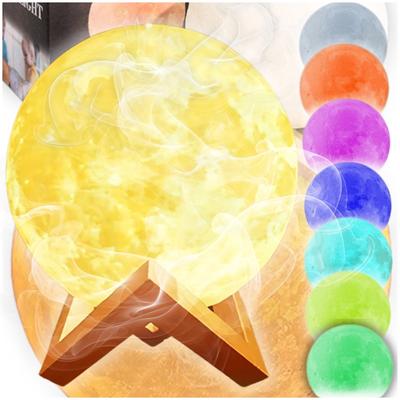 Steam Humidifier Moon Lamp Diffuser Ionizer 8 Colors Usb
