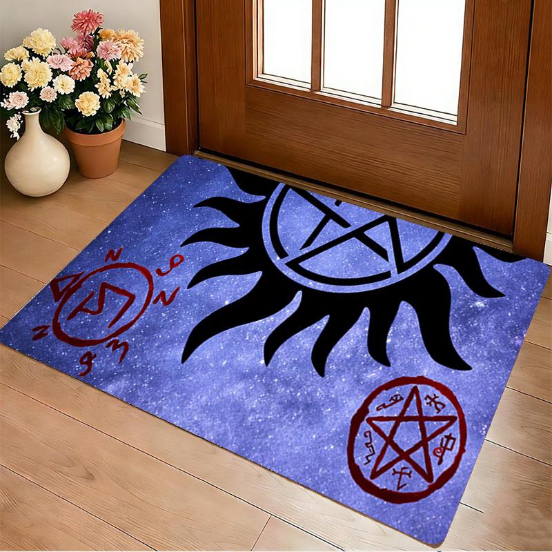 Supernatural Symbols Living Room Nonslip Area Rug Soft Carpet For Bedroom Game Playroom Sofa Office Home Decor Doormat Christmas Gift C922145