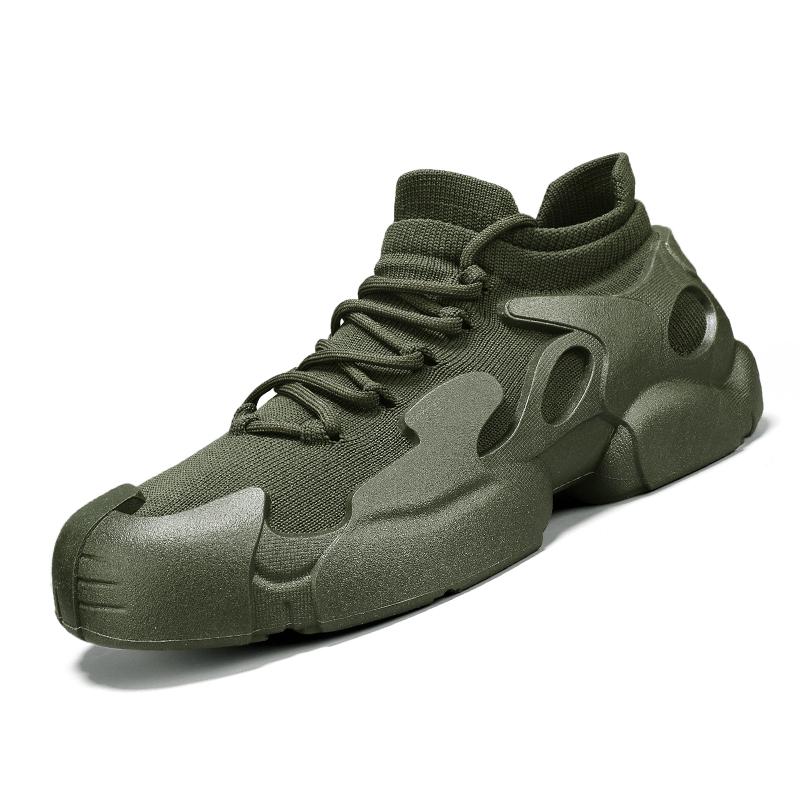 

Горячая Распродажа Мужские сетчатые повседневные кроссовки Новые мужские спортивные туфли для мужчин Шнуровка Вулканизированная обувь Мужская наружная универсальная дышащая обувь 44 армия зеленый