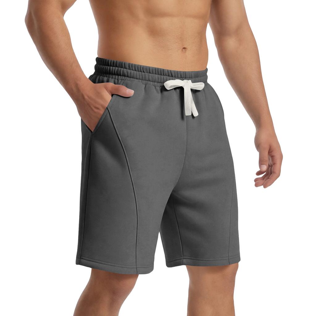 Herren Freizeit Sportshorts Elastischer Bund Kordelzug Taschen Leicht Bequem Sitz Fitnessstudio Laufen Training Sportbekleidung