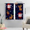 2pcs,2D Plane Printing Window Curtain Christmas Trees Santa Reindeer Snowflakes Polyester Fabric (without Rod) All Seasons