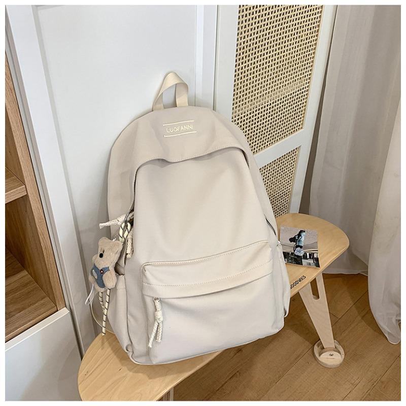 New Japanese Simple and Lightweight College Student Schoolbag Versatile High-value Large-capacity Leisure Travel Solid-color Backpack