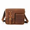 Men's Genuine Leather Crossbody Bag, Crazy Horse Cowhide Mailman Bag, Men's Single Shoulder Multifunctional Computer Briefcase